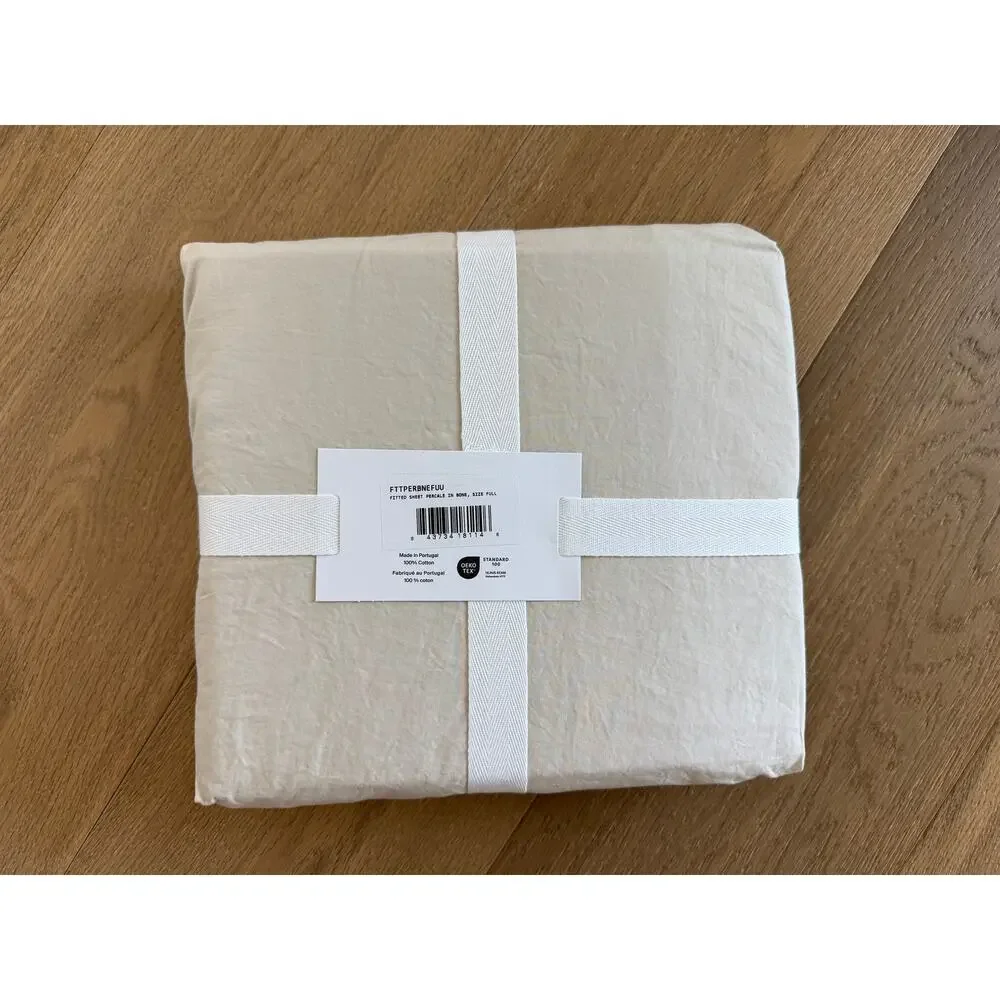 New Parachute Home Full Percale Fitted Sheet Bone